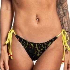 Sinful by Affliction Solar Bikini Bottom Womens Size Small Yellow Black